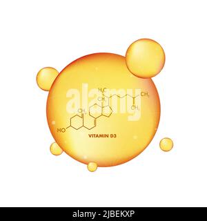 Vitamin d3 formula, great design for any purposes. Vector illustration isolated Stock Vector
