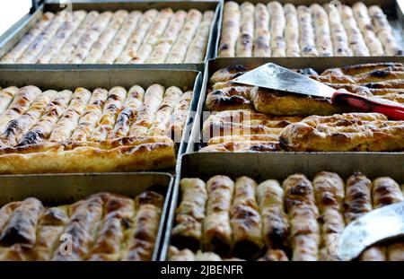 Pita Burek is one of Bosnia's most popular traditional specialty. Stock Photo