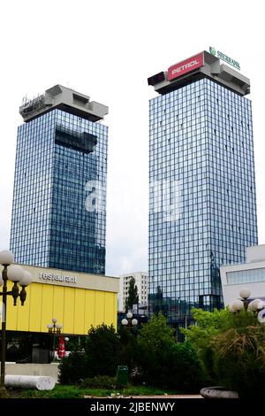 Raiffeisen BANK (iPoslovnica) in modern buildings in Sarajevo, Bosnia and Herzegovina. Stock Photo