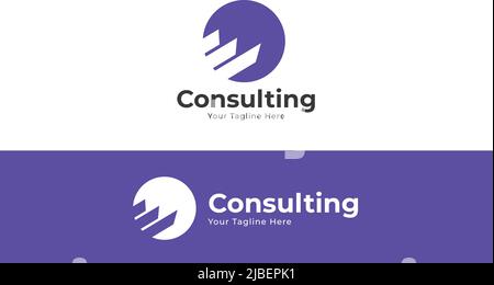 Consulting agency graph chart round logo Business consulting logo template Financial And Accounting Logo Stock Vector