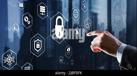 Protection Network Security computer and safe your data concept Stock Photo