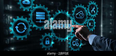 Backup Data Internet Technology Business concept On Virtual Screen Stock Photo