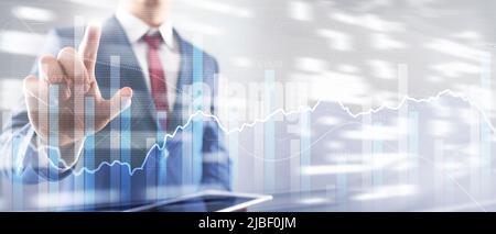 Data analysis. Financial data on a monitor as Finance data concept. Analytics 2022 Stock Photo