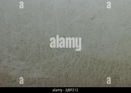 dirt and drops of water on silver car with dust texture Stock Photo