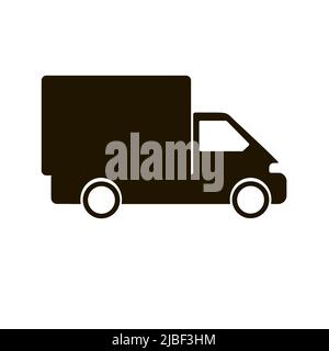 Commercial truck isolated silhouette on white background. Vector illustration. Stock Vector