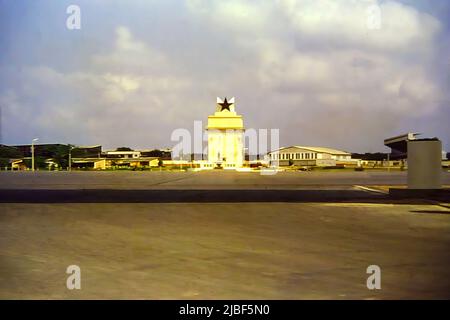 Black Star Gate was constructed in 1961 on Independence Square in Accra, Ghana. This image was taken shortly after it was completed. Stock Photo