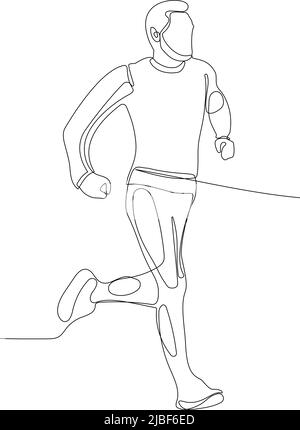 Champion player doing jogging vector minimalism. Stock Vector