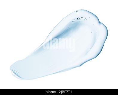 Cosmetic liquid gel cream transparent moisturizer smear smuge with bubbles isolated on white background top view Stock Photo