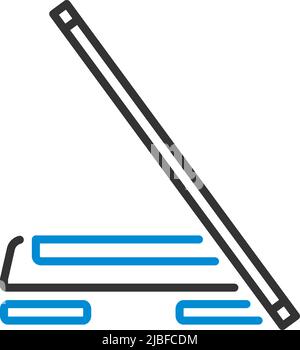 Icon Of Step Board And Stick. Editable Bold Outline With Color Fill Design. Vector Illustration. Stock Vector