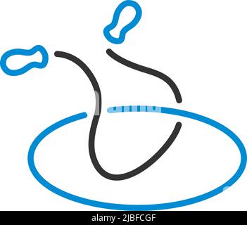 Icon Of Jump Rope And Hoop. Editable Bold Outline With Color Fill Design. Vector Illustration. Stock Vector