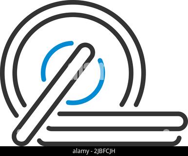 Icon Of Barbell Disks. Editable Bold Outline With Color Fill Design. Vector Illustration. Stock Vector