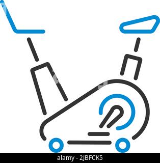 Icon Of Exercise Bicycle. Editable Bold Outline With Color Fill Design. Vector Illustration. Stock Vector