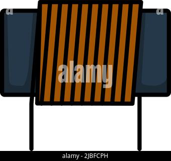 Inductor Coil Icon. Editable Bold Outline With Color Fill Design. Vector Illustration. Stock Vector