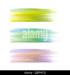 Brush strokes streak watercolor, isolated, white background. Vector illustration Stock Vector