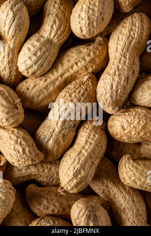 Close-up view from above of shelled peanuts Stock Photo