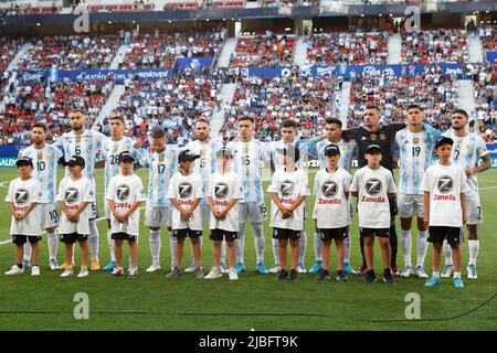 Pamplona, Spain. 5th June, 2022. Argentina team group line-up (ARG) Football/Soccer : FIFA International Friendly match between Argentina 5-0 Estonia at the Estadio El Sadar in Pamplona, Spain . Credit: Mutsu Kawamori/AFLO/Alamy Live News Stock Photo