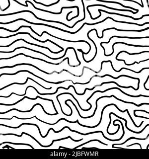 Doodle hand drawn thin lines seamless pattern. Stock Vector