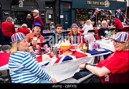 Jubilee Street Party in Budleigh Salterton. Stock Photo