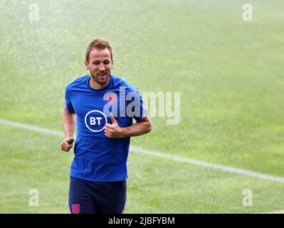 Munich, Germany. June 6th 2022: Harry Kane of England during training at FC Bayern Campus, Munich. Picture date: 6th June 2022. Picture credit should read: David Klein/Sportimage Credit: Sportimage/Alamy Live News Stock Photo