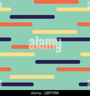 Seamless vector pattern with horizontal lines on blue background. Happy summer wallpaper texture. Simple decorative fashion textile. Stock Vector