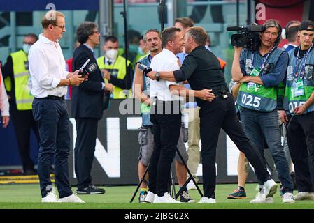 DFB headcoach Hans-Dieter Hansi Flick , Bundestrainer, Nationaltrainer, Lothar Matthäus TV co-presenter,  in the UEFA Nations League 2022 match ITALY - GERMANY 1-1  in Season 2022/2023 on Juni 04, 2022  in Bologna, Italy.  © Peter Schatz / Alamy Live News Stock Photo