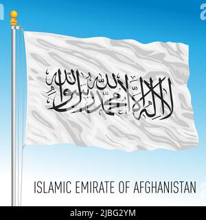 Islamic Emirate of Afghanistan modern official flag, asiatic country, vector illustration Stock Vector