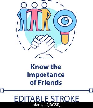 Know importance of friends concept icon Stock Vector