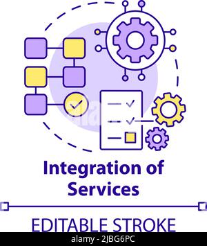 Integration of services concept icon Stock Vector