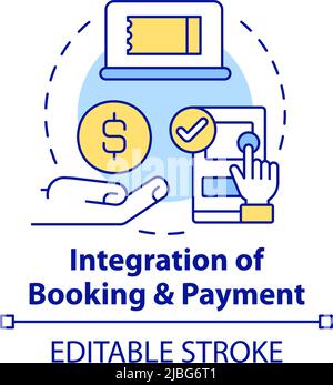Integration of booking and payment concept icon Stock Vector