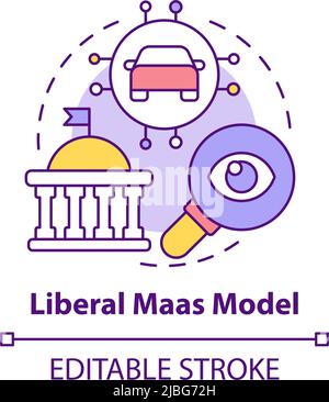 Liberal Maas model concept icon Stock Vector