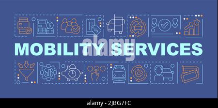 Mobility services word concepts dark blue banner Stock Vector