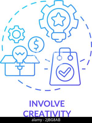 Involve creativity blue gradient concept icon Stock Vector