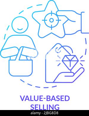 Value-based selling blue gradient concept icon Stock Vector