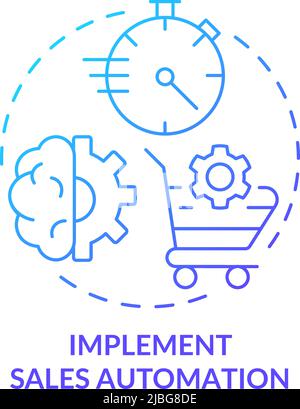 Implement sales automation blue gradient concept icon Stock Vector