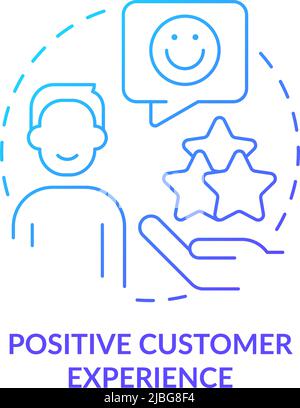 Positive customer experience blue gradient concept icon Stock Vector
