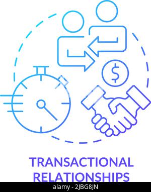 Transactional relationships blue gradient concept icon Stock Vector