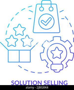 Solution selling blue gradient concept icon Stock Vector
