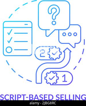 Script-based selling blue gradient concept icon Stock Vector