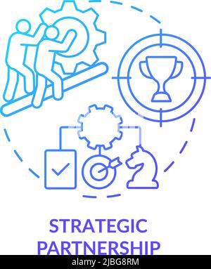 Strategic partnership blue gradient concept icon Stock Vector