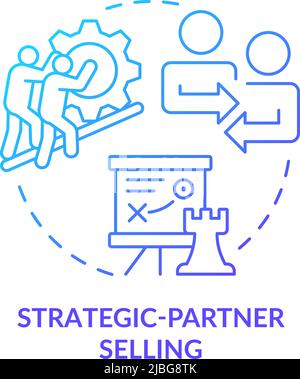 Strategic-partner selling blue gradient concept icon Stock Vector