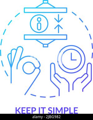 Keep it simple blue gradient concept icon Stock Vector