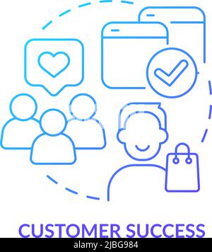 Customer success blue gradient concept icon Stock Vector
