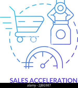 Sales acceleration blue gradient concept icon Stock Vector