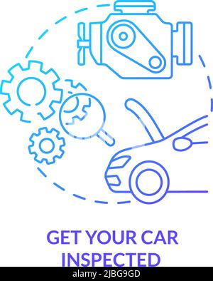 Get your car inspected blue gradient concept icon Stock Vector