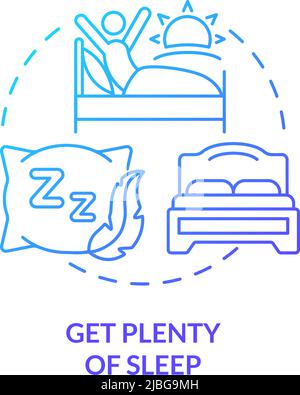 Get plenty of sleep blue gradient concept icon Stock Vector