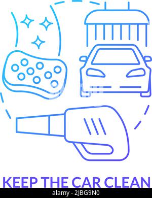 Keep the car clean blue gradient concept icon Stock Vector