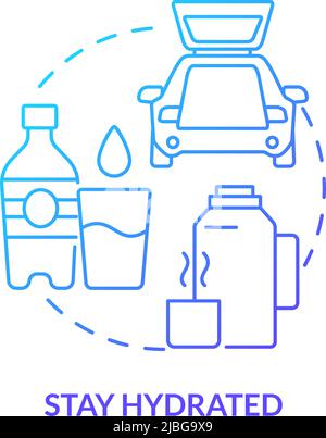 Stay hydrated blue gradient concept icon Stock Vector