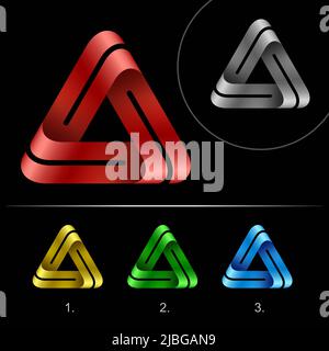 3d logo triangle Stock Vector