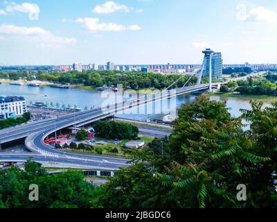 The image of cityscape in city centre of Bratislava, Slovakia. Stock Photo