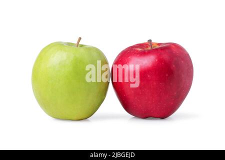 Red and green apples isolated on white Stock Photo